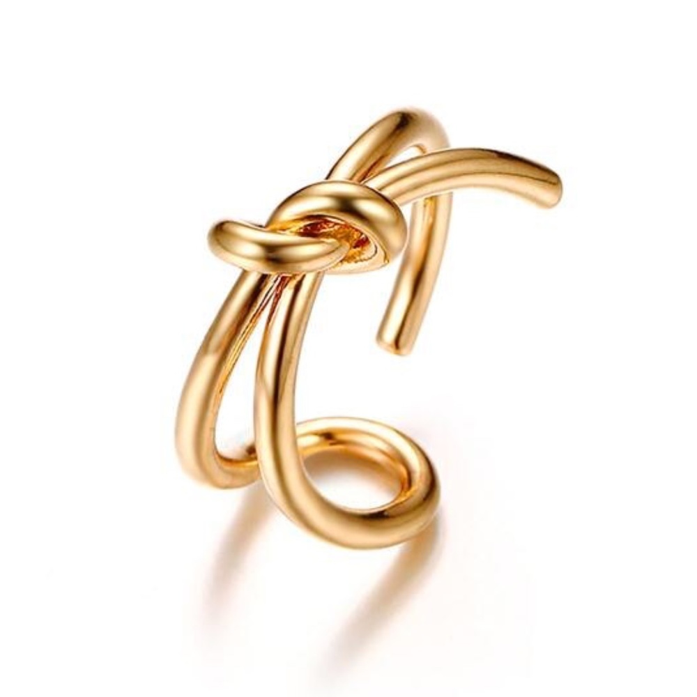 Women's Gold Plated Knot Ring (Adjustable Size)